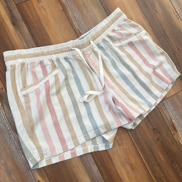 Gap stripe pull on linen blend pocketed shorts XL - Picture 3 of 3
